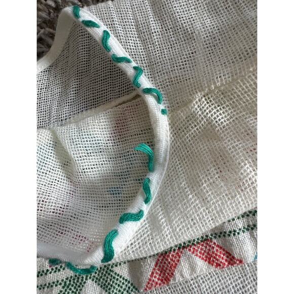 Free People Boho Aztec Pastel Embroidered Flowy Shirt Oversized Size XS - Picture 6 of 6